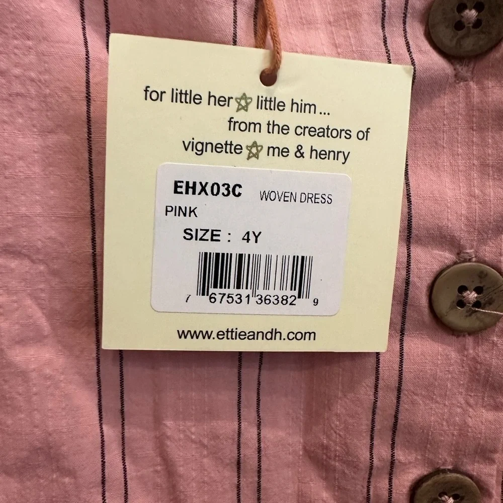 Ettie and H- Pink Striped Kids Dress
